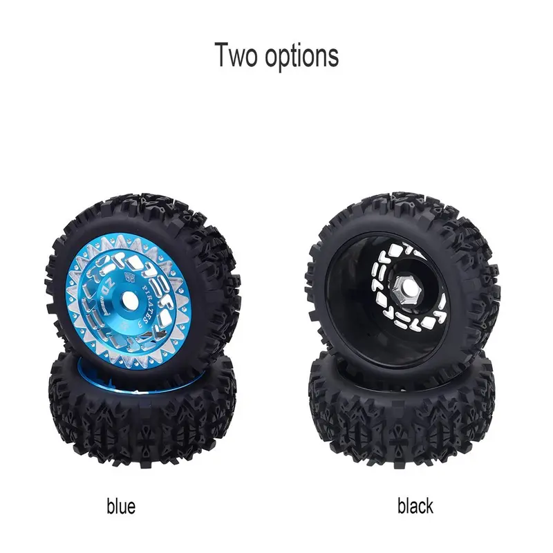 4Pcs 1/8 Rc Buggy Scale Truck Off-Road Tyre Banner Wilderness Tires Glue Wheels Contest Practice For 1/8 Rc Car Parts 1