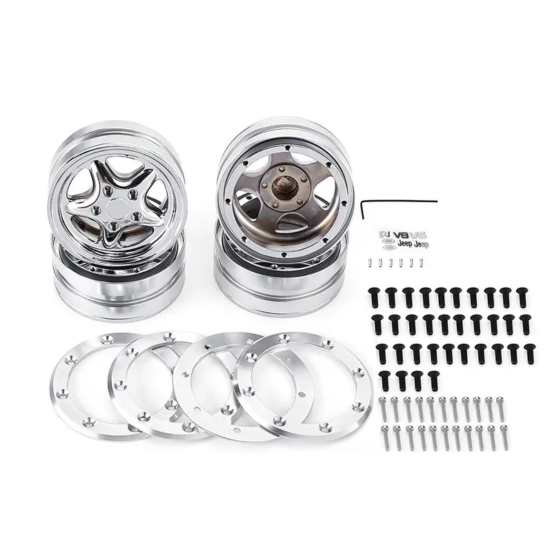 4Pcs 1.9 Inch Aluminum Alloy Wheel Hub For 1/10 Trx4 Scx10 D90 Rc Crawler Car Parts 1