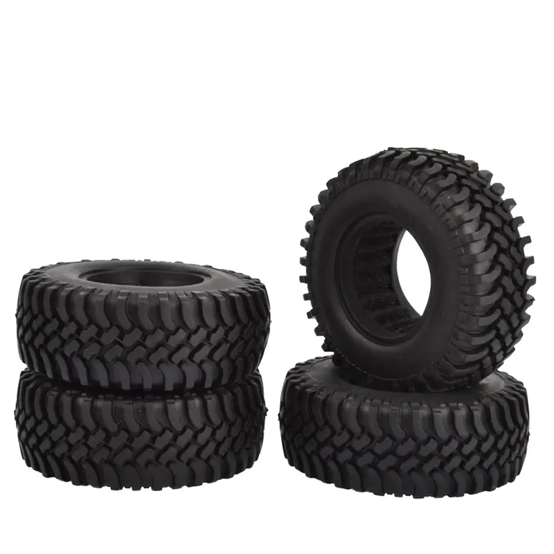 4Pcs 100Mm 1.9 Inch Rubber Tires With Foam Inserts For 1:10 Rc Rock Crawler Axial Scx10 D90 D110 Tamiya Cc01 1.9 Inch Tyres 1