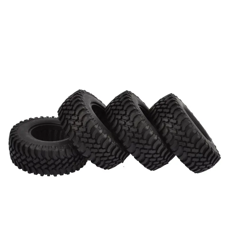 4Pcs 100Mm 1.9 Inch Rubber Tires With Foam Inserts For 1:10 Rc Rock Crawler Axial Scx10 D90 D110 Tamiya Cc01 1.9 Inch Tyres 2