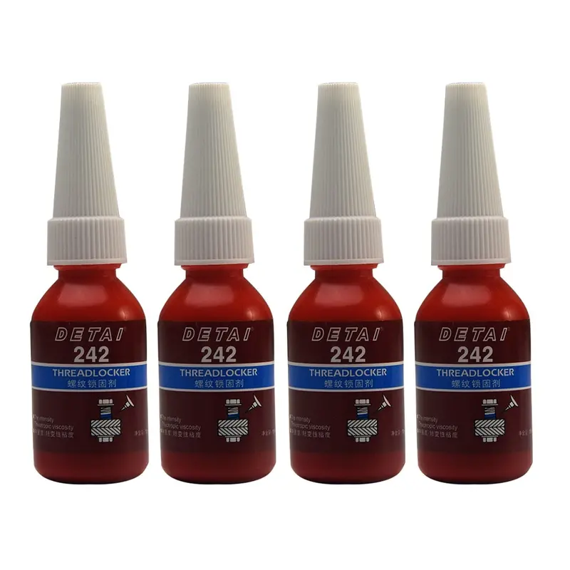 4Pcs 10Ml Anti-Leakage Wire Sealing Screw Glue 242 Locking Agent Anti-Pressure Anaerobic Glue Blue Leakproof Thread Locker 1