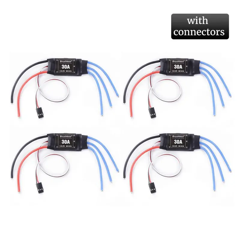 4Pcs 30A Esc 2-4S Lipo Brushless 30A Esc With 5V / 2A Bec For S500 X500 Quadcopter Safe Poweron Function Program Setting Items 1
