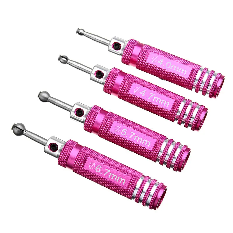 4Pcs 4.0/4.7/5.7/6.7Mm Ball Head Reamer Driver Repair Tools Kit For Rc Model 1