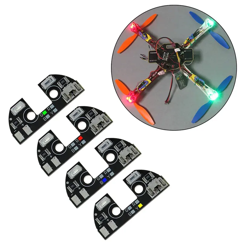 4Pcs 5V Led Night Navigation Light High Power Light Rack Led Board With Cable For Fpv Quadcopter F330 F450 F550 Rc Drone 1