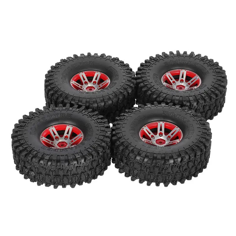 4Pcs Austar Ax-5020B 1.9 Inch 1/10 Rock Crawler Tires With Metal Hub For Traxxas Scx10 Axial Rc Car 1