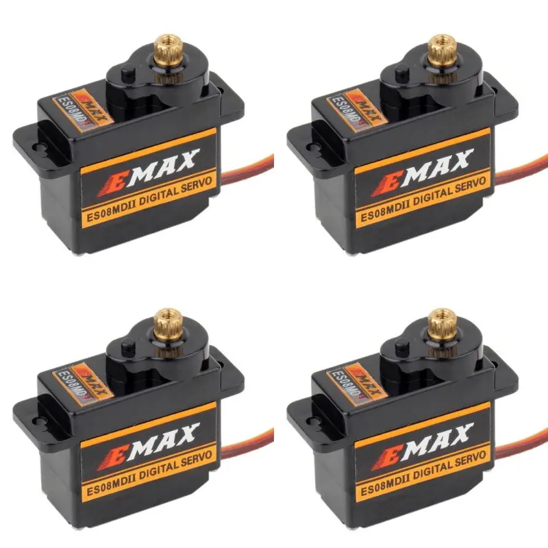 4Pcs Emax Es08mdii Es08md Ii Digital Servo 12G/ 2.4Kg/ High-Speed Mini Metal Gear 1