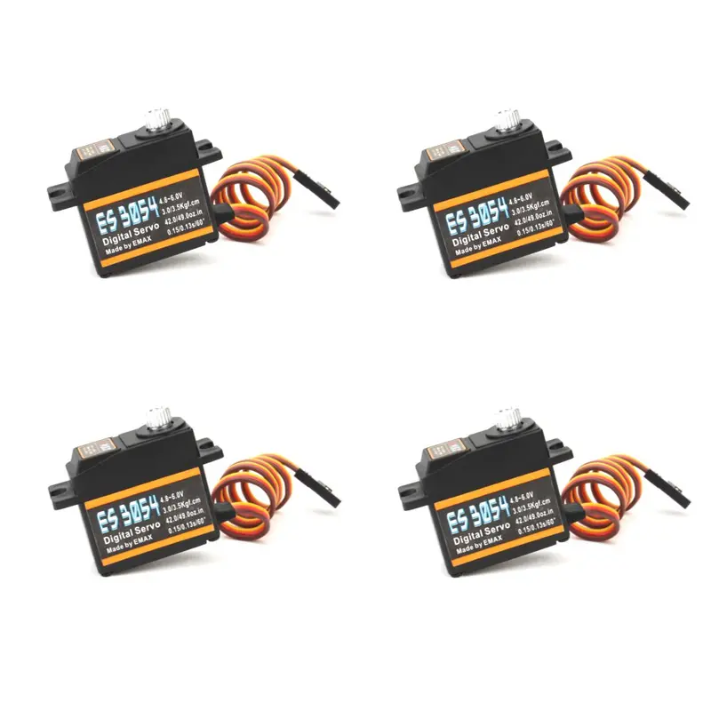 4Pcs Emax Es3054 17G 3.5Kg 0.13Sec Metal Gear Digital Servo For Rc Airplane (Es3154 Upgraded Version) 1