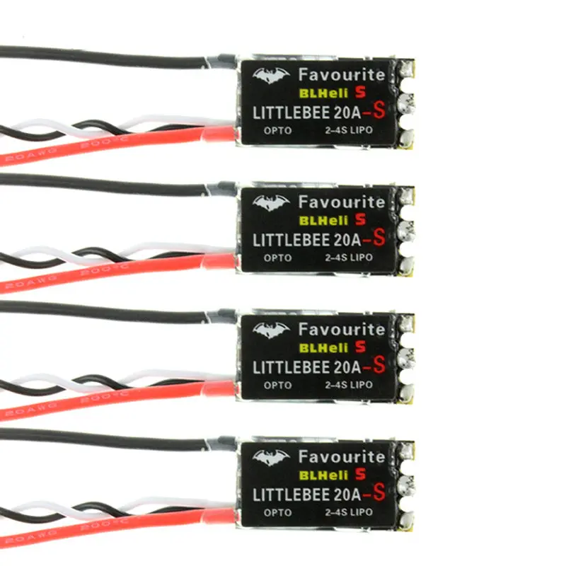 4Pcs Fvt Favourite 20A Littlebee 20A-S Esc Blheli_S Opto 2-4S Supports Mulitshot Oneshot125 Oneshot42 Multicopter Spare Parts 1
