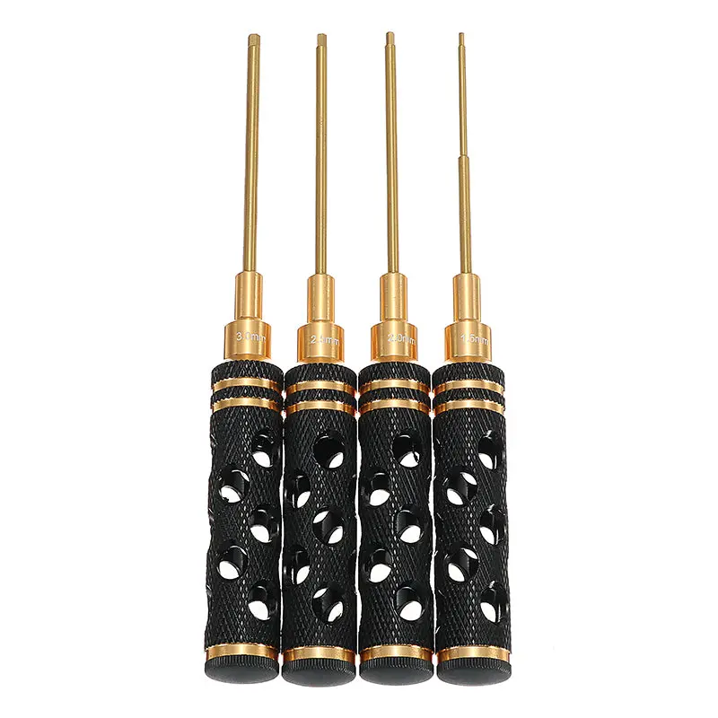 4Pcs Hss Titanium Black Hex Screw Driver Screwdrivers Repairing Hand Tool H1.5/2.0/2.5/3.0 1
