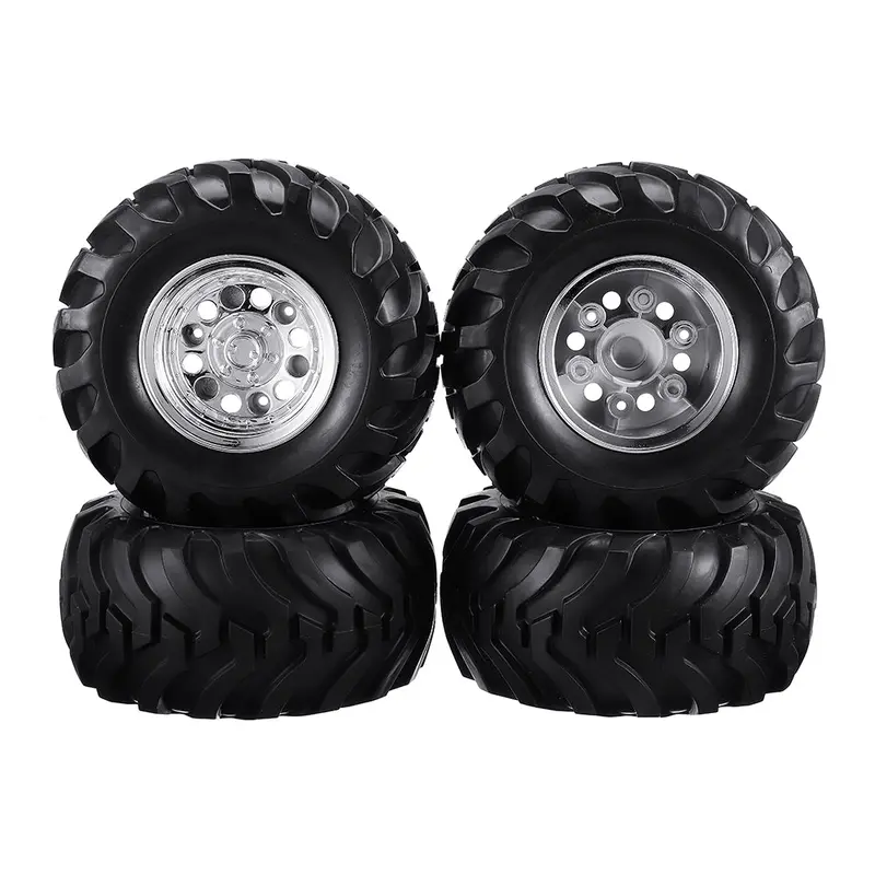 4Pcs L/R Wheel Rim & Tires For Hg P407 1/10 2.4G 4Wd Rc Car Parts Ass-13 1