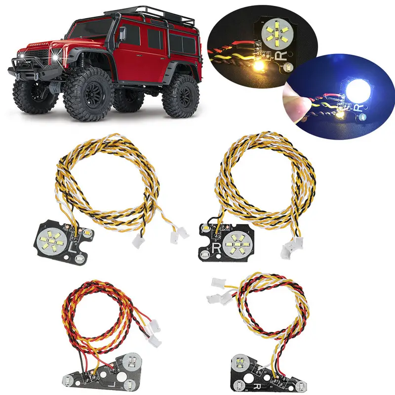 4Pcs Led Front Rear Roof Light Ic Lamp Group Lines For Traxxas Trx4 Rc Car Parts 1