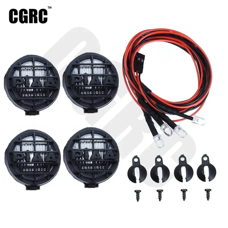 4Pcs Led Spotlight Roof Light Lampshade For 1/10 Rc Crawler Car Traxxas Trx4 Defender Rc4wd D90 D110 Axial Scx10 90046 Cc01 Tf2 1