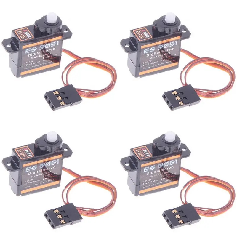 4Pcs/Lot Emax Es9051 Es9251 4.1G/3.6G Digital Servo Plastic Gear 0.8Kg Torque For 3D F3p Airplanes Wholesale Dropship 1