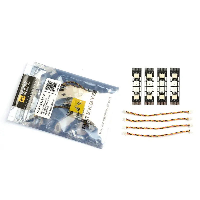 4Pcs Mateksys 2812 Arm Light 10 Bits Led Board W/ Motor Wire For Fpv Racing Rc Drone 1