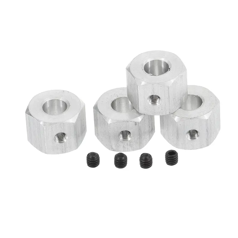 4Pcs Rbr/C 12Mm Metal Wheel Hex Connector For Wpl Jjrc Mn Rc Car Parts 12X12x8.9Mm 1