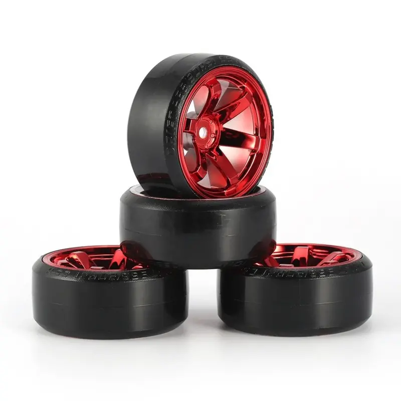 4Pcs Rc Drifting Car Tire Set Hard Plastic Hard Tyre Set For Traxxas Hsp Tamiya Hpi On-Road Vehicle Drifting Rc Car Toys Parts 1