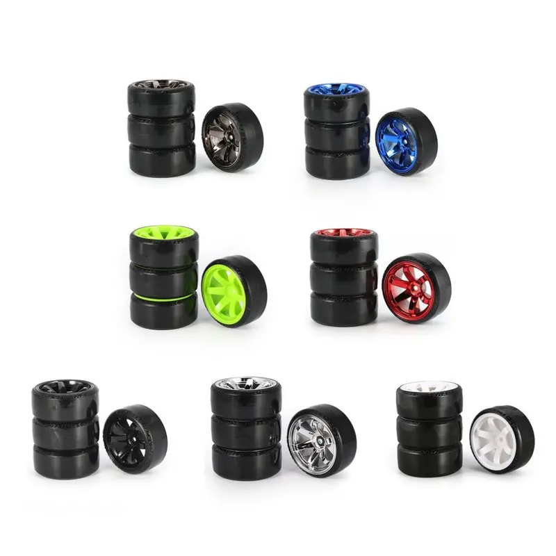 4Pcs Rc Drifting Car Tire Set Hard Plastic Hard Tyre Set For Traxxas Hsp Tamiya Hpi On-Road Vehicle Drifting Rc Car Toys Parts 3