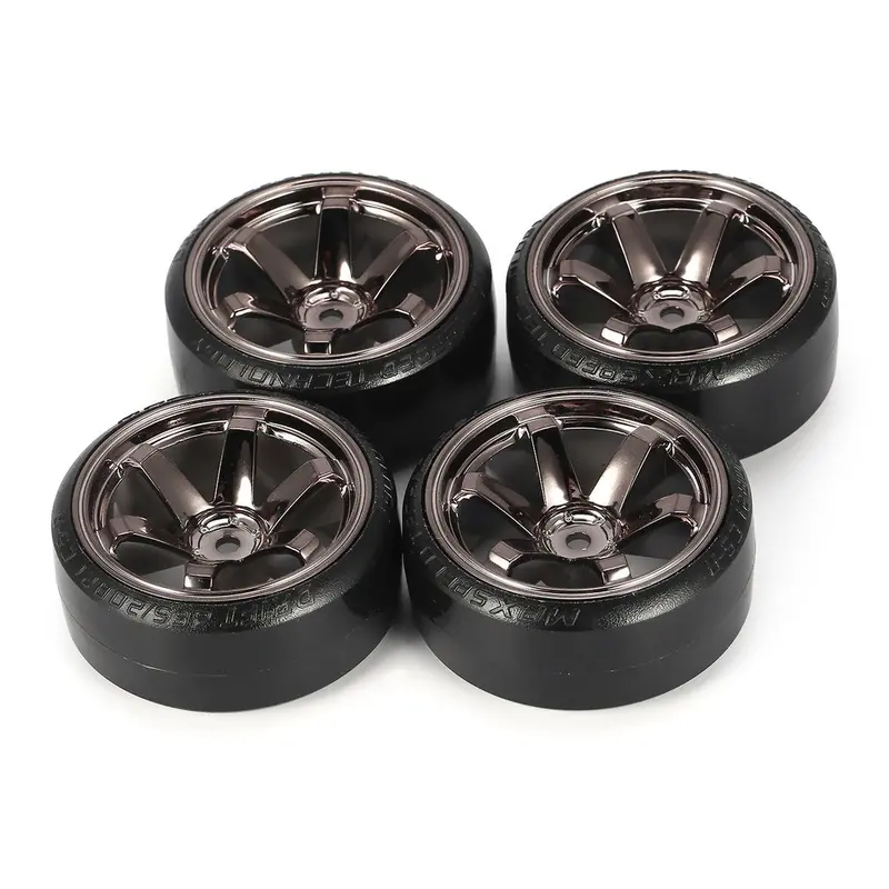 4Pcs Rc Hard Pattern Drift Tires Tyre Wheel For Traxxas Hsp Tamiya Hpi 1:10 Rc On-Road Vehicle Drifting Car Hard Tyre Set 1