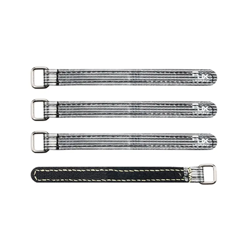 4Pcs Rjx 12X120mm 12X130mm 12X140mm Black Fiber Metal Clips Battery Strap For Rc Drone Battery 1