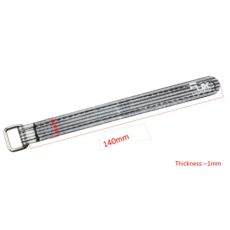 4Pcs Rjx 12X120mm 12X130mm 12X140mm Black Fiber Metal Clips Battery Strap For Rc Drone Battery 3