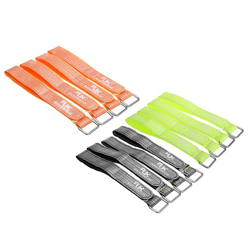 4Pcs Rjx 20Mm High Strength Alloy Buckle Battery Strap For Fpv Racing Drones Electronics 200-400Mm 1
