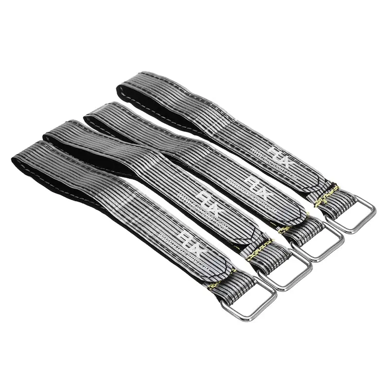 4Pcs Rjx 20Mm High Strength Alloy Buckle Battery Strap For Fpv Racing Drones Electronics 200-400Mm 3