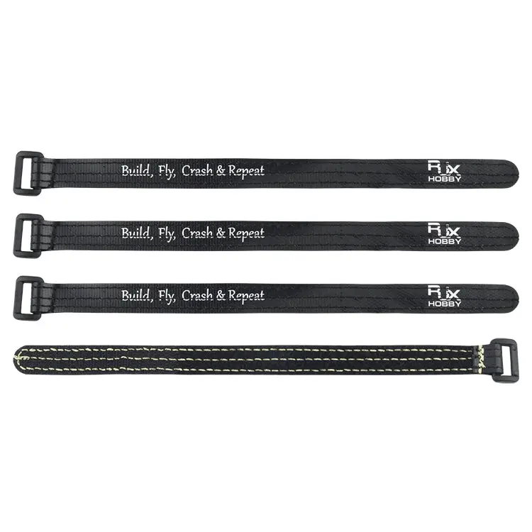 4Pcs Rjx Hobby 150-300Mm Magic Tap Battery Strap Black Red Color For Rc Model 1