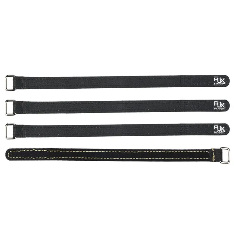 4Pcs Rjxhobby 100-400Mm Nylon Battery Straps Metal Buckle Black For Lipo Battery 1