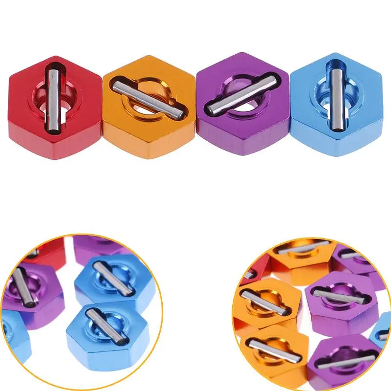 4Pcs/Set New Aluminum Rc Wheel Hex Nut With Pins Drive Hubs 4P Hsp 102042 1/10 Upgrade Parts For 4Wd Car Himoto 1