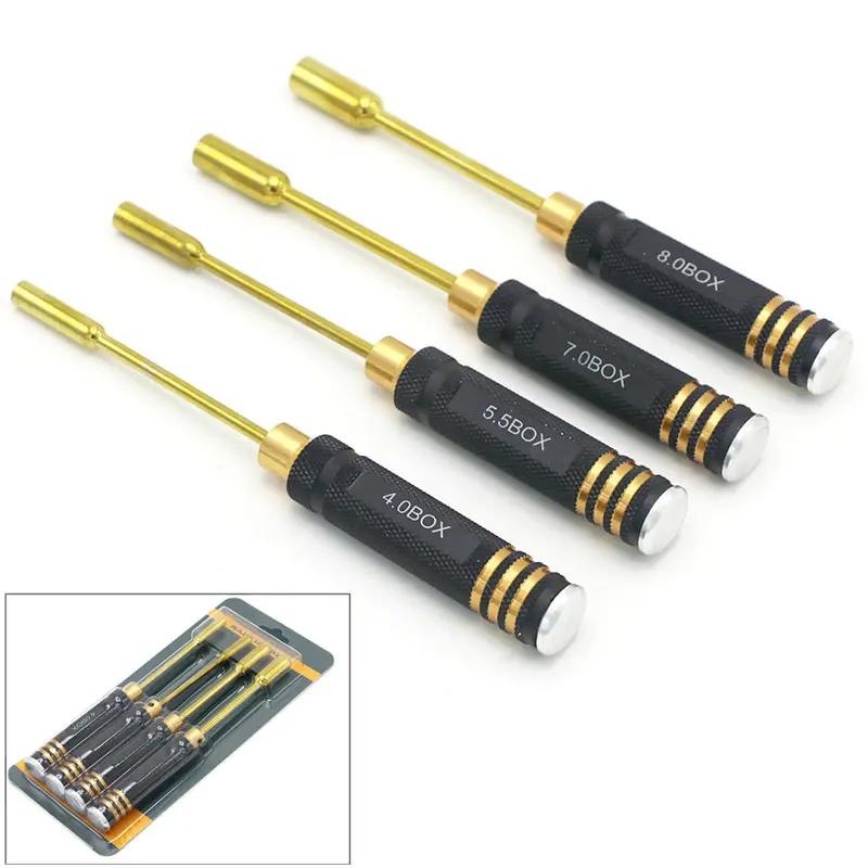 4Pcs/Set Rc Tools Hex Screw Driver Set Titanium Plating Hardened 4.0 5.5 7.0 8.0Mm Screwdriver For Rc Helicopter Toys (1 Set)) 1