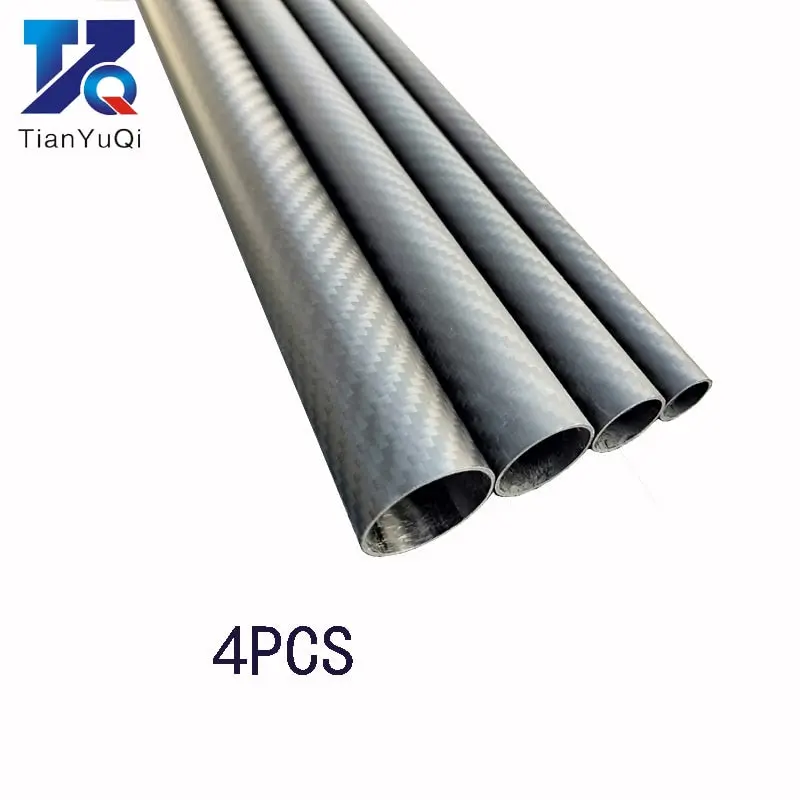 4Pcs Twill Matte 3K Carbon Fiber Circular Tube Length 500Mm High Hardness Od 8Mm 10Mm 12Mm 16Mm 20Mm 25Mm 30Mm 1