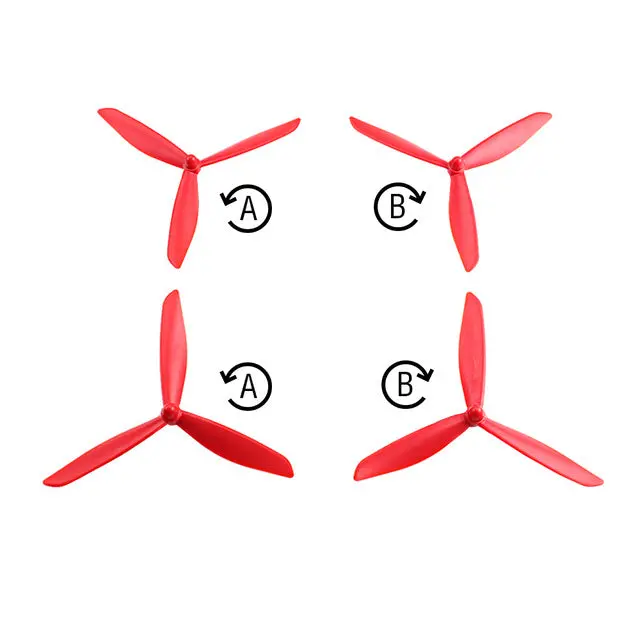 4Pcs Updated Self-Propelled Triangle 3-Blade Propeller Props For Mjx B2c B2w Rc Drone 1