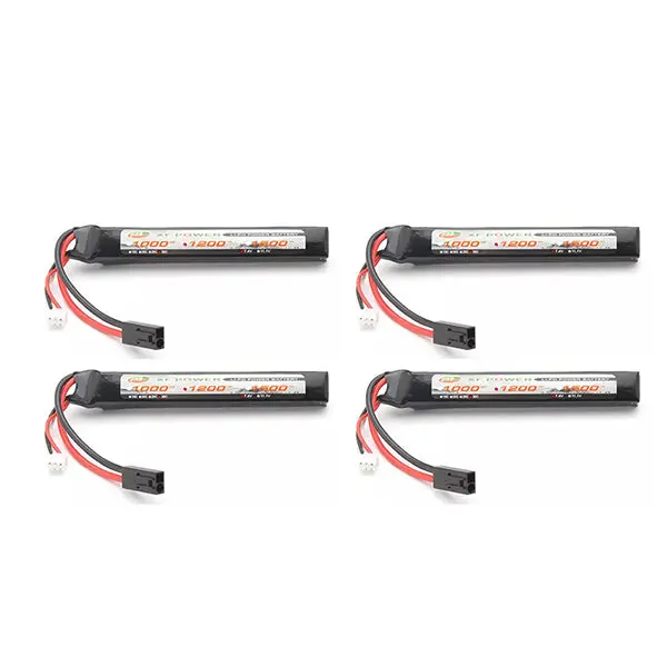 4Pcs Xf Power 7.4V 1200Mah 30C 2S Lipo Battery Small Tamiya Plug 1