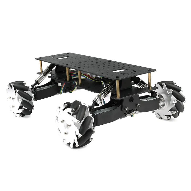4Wd Mcnamee Wheel Chassis Dc Motor With Shock Absorption Omni-Directional Mobile Ros Wheel 1