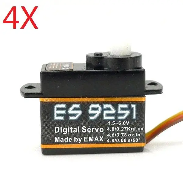 4X Emax Es9251 2.5G Plastic Micro Digital Servo For Rc Model 1