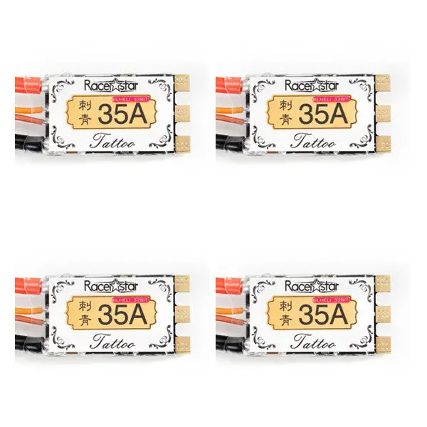 4X Racerstar Tattoo 35A Stm32f051 Blheli_32Bit 2-5S Racespec Brushless Esc Dshot1200 Ready For Rc Racing Drone 1
