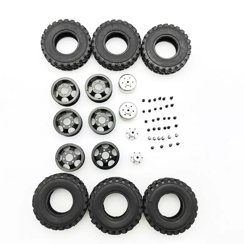 4X4 Rear Double Rc Car Wheel For 1/16 Wpl B14 B24 Jjrc Q61 Military Truck Vehicle Models 1