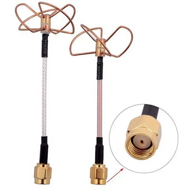 5.8 Ghz Fpv Straight Shape L Type Inner Needle / Inner Hole Cloverleaf 5.8Ghz Antennas Set For Rc Helicopter High Quality 1