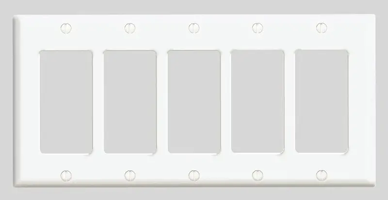 5 Gang White Decora Switch Plate 1