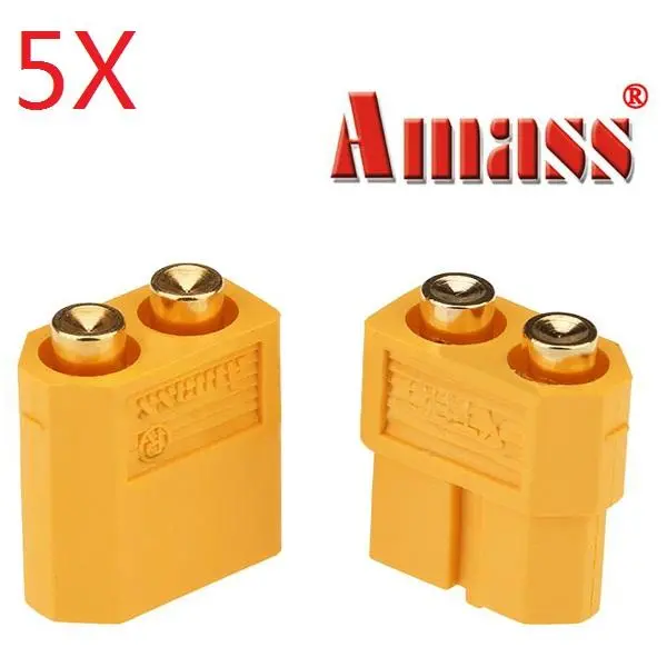 5 Pair Amass Pcb Dedicated Xt60-P Plug Connector Male & Female For Pcb Board 1