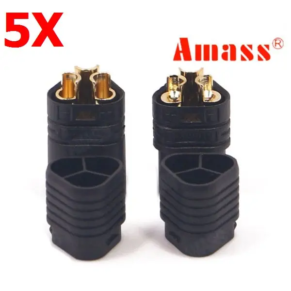 5 Pairs Amass Mt60 Three-Hole Plug Connector Black Male & Female 1