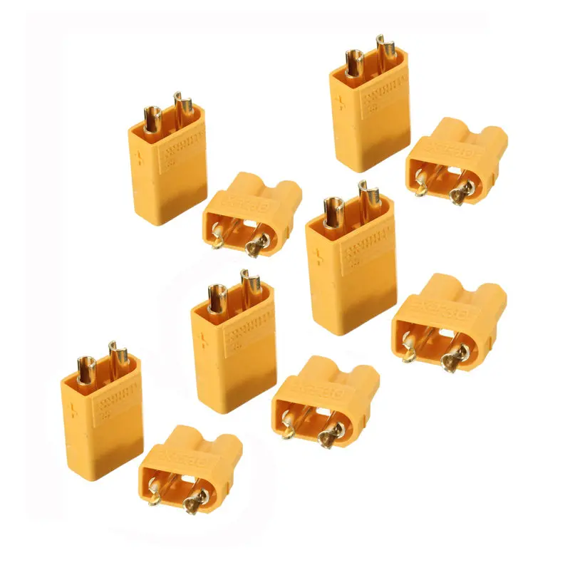 5 Pairs Xt30 2Mm Golden Male Female Non-Slip Plug Interface Connector 1