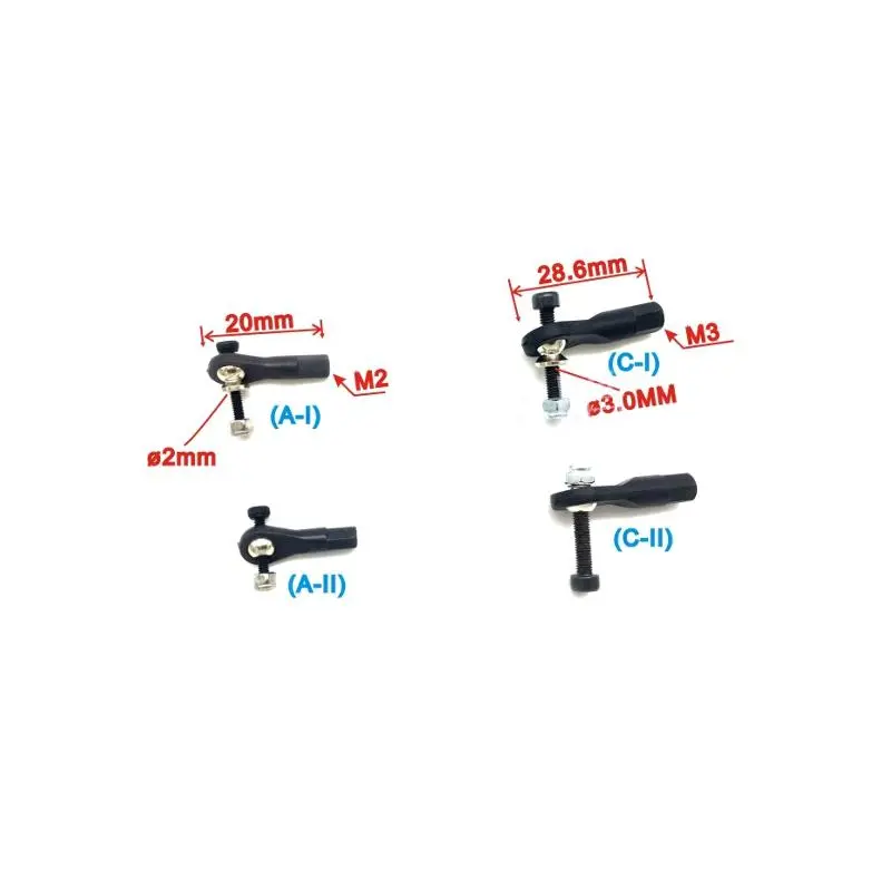 5 Pcs M2 M3 M4 Rc Ball Link With Rod Ball Joint Set Rc Airplane Spare Part 1