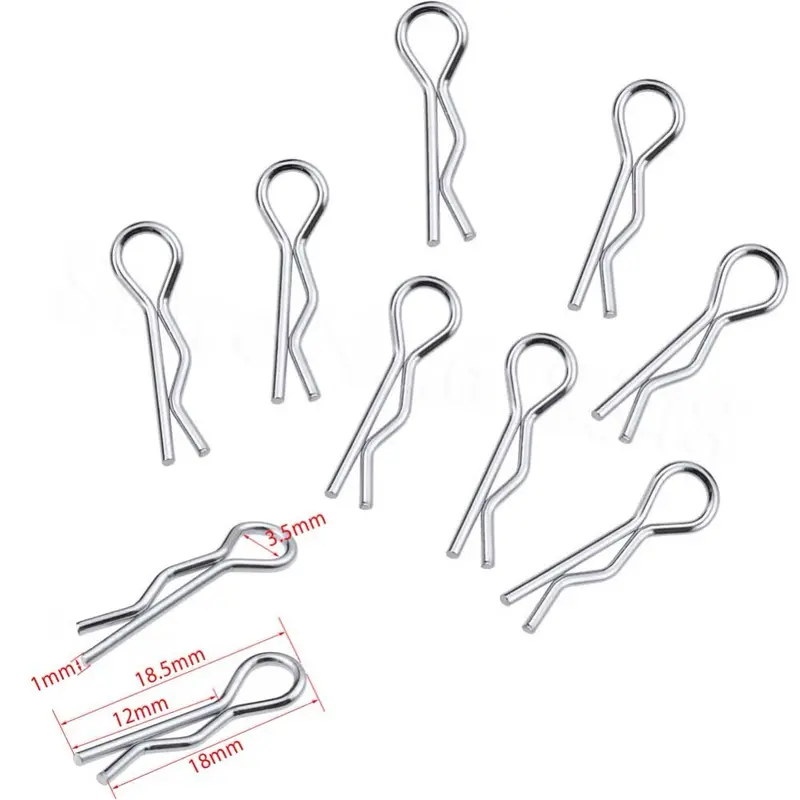 50Pcs/Lot Universal Micro 1/18 Rc Car Body Clips Pins Bend Metal For Remote Control Toy Spare Parts 1