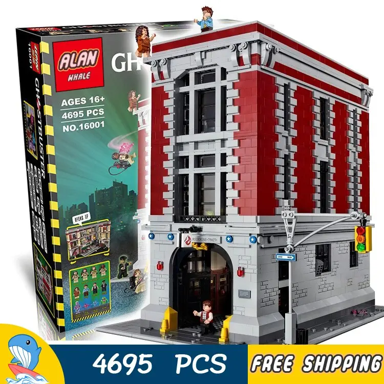 586Pcs Ghostbusters Ecto-1 & 2 Movie Police Cars 16032 Figure Building Blocks Assemble Children Toys Compatible With Lego 1