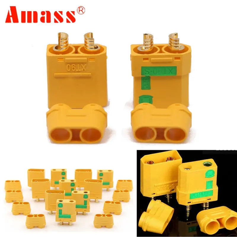 5Pair Amass Xt90s Xt90-S Male Female Bullet Connector Anti Spark For Rc Diy Fpv Quadcopter Brushless Motor 1