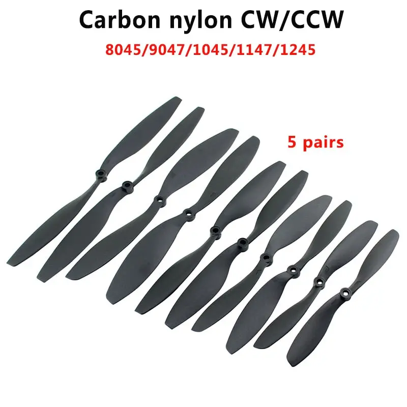 5Pairs 8045/9047/1045/1147/1245 Carbon Fiber Nylon Propeller Cw/Ccw Prop For Rc Qudcopter Uav Drone Vs Apc Prop 1