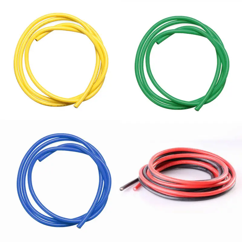 5Pcs 1M 12 Awg Silicone Wire Sr Wire Red Black Yellow Blue Green 1