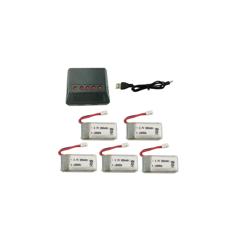 5Pcs 3.7V 300Mah Lipo Battery 5 In 1 Charger Set For Eachine E010 H36 Rc Quadcopter 1