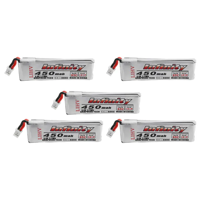 5Pcs Ahtech Infinty Battery 3.8V 450Mah 85C 1S Lipo Battery For Quadcopter 1
